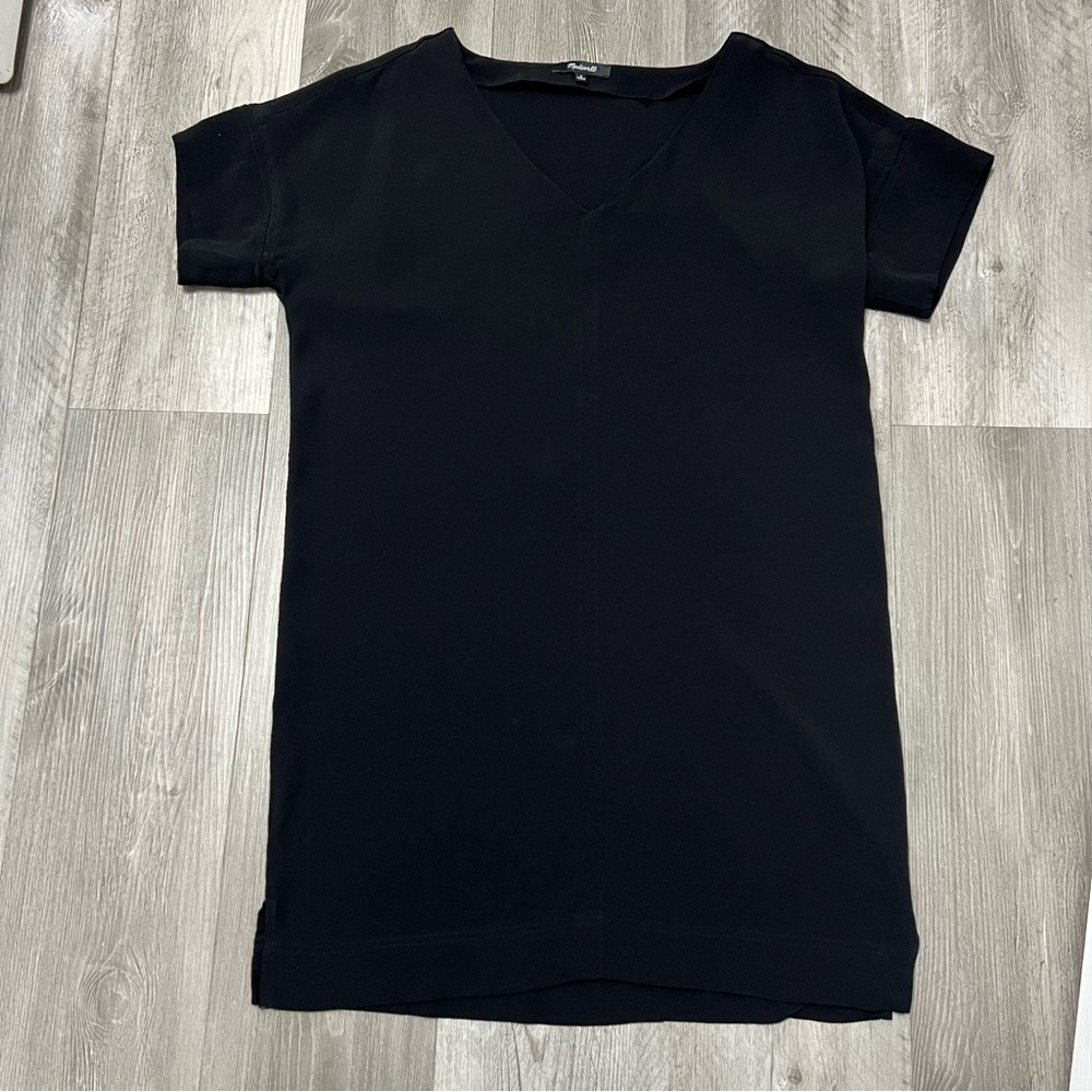 Madewell midi shirt sleeve dress/ black / size M